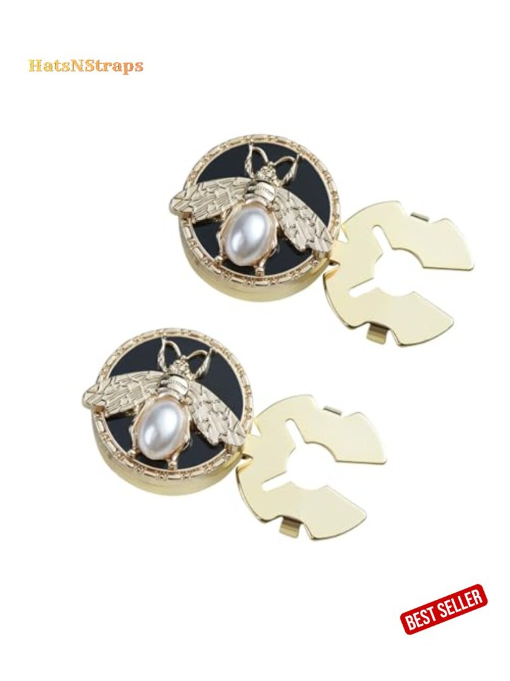 Cute Pearl Bee Button Covers Set Round Cufflinks Apparel Decorative Snap-On